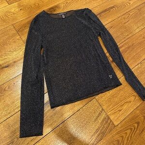 Victoria’s Sectet Black Sheer Sparkly Long Sleeve Top